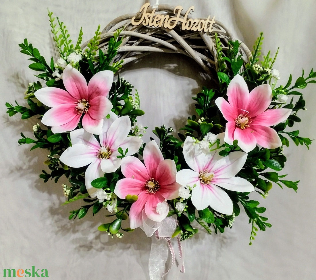 Magnóliás ajtódísz  - otthon & életmód - dekoráció - ajtó- és ablak dekoráció - ajtódísz & kopogtató - Meska.hu