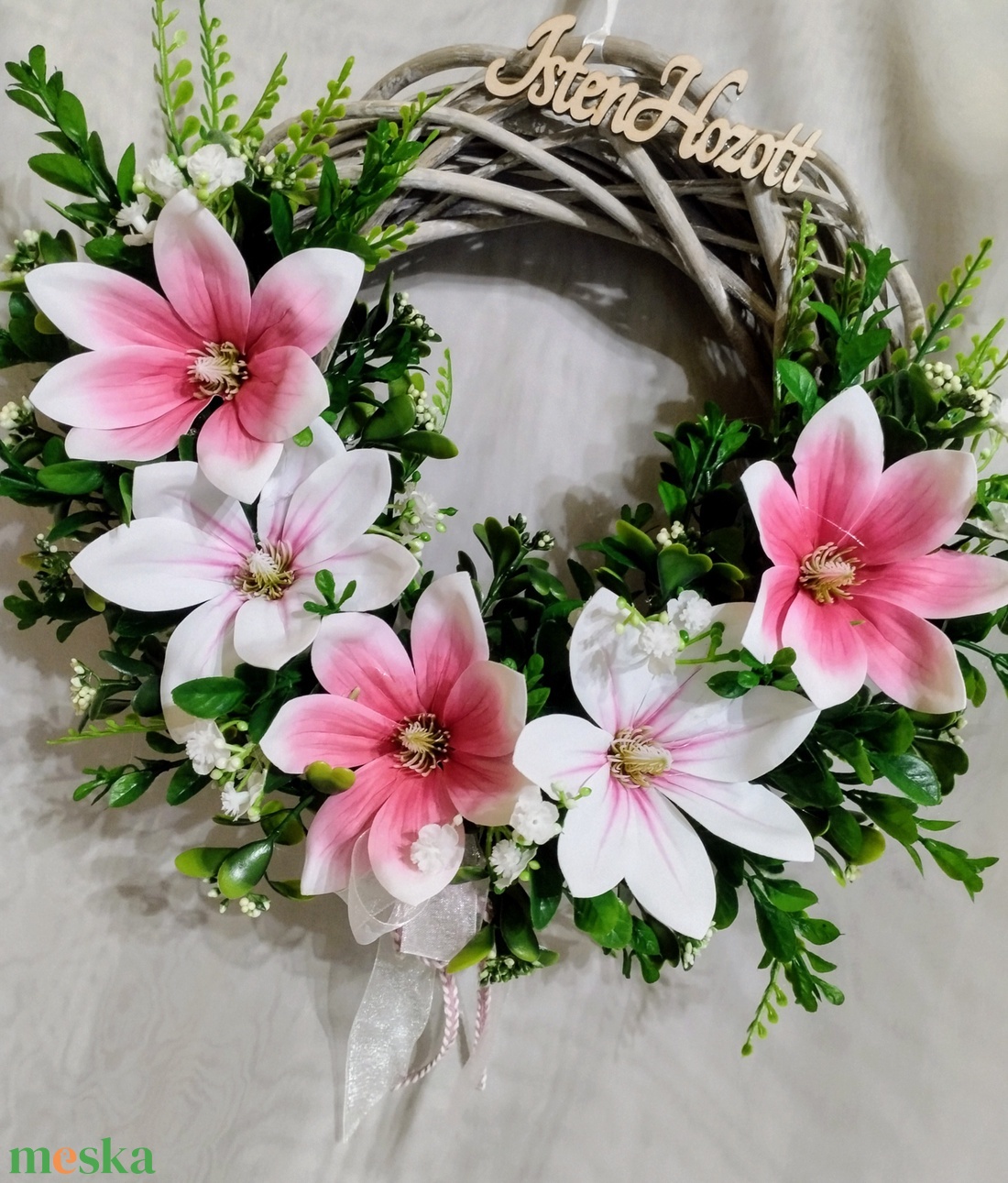 Magnóliás ajtódísz  - otthon & életmód - dekoráció - ajtó- és ablak dekoráció - ajtódísz & kopogtató - Meska.hu