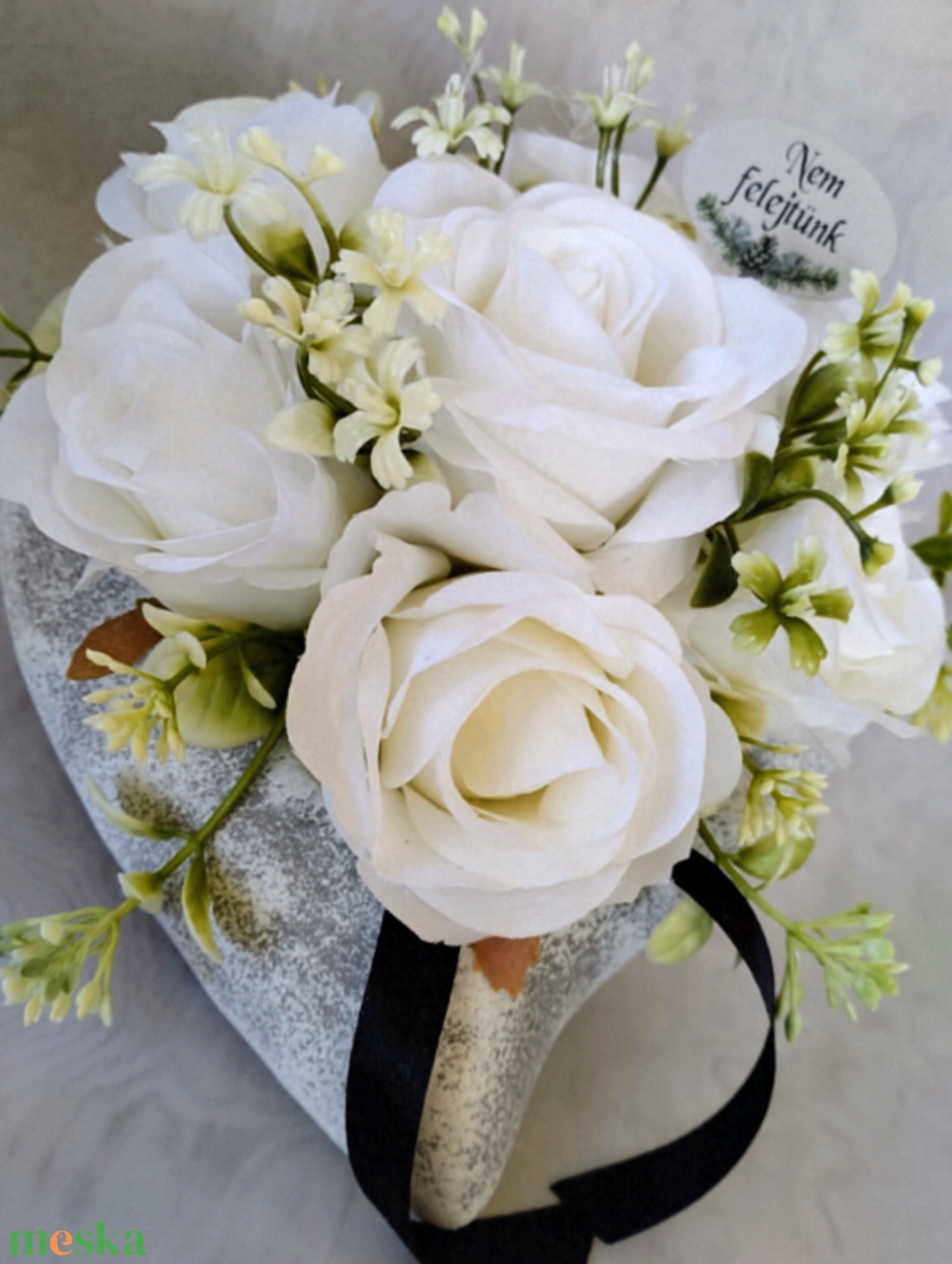 Szív beton kaspós sírdísz Mindenszentekre - otthon & életmód - vallás - temetkezési tárgy - sírdísz, kegyeleti dísz - Meska.hu