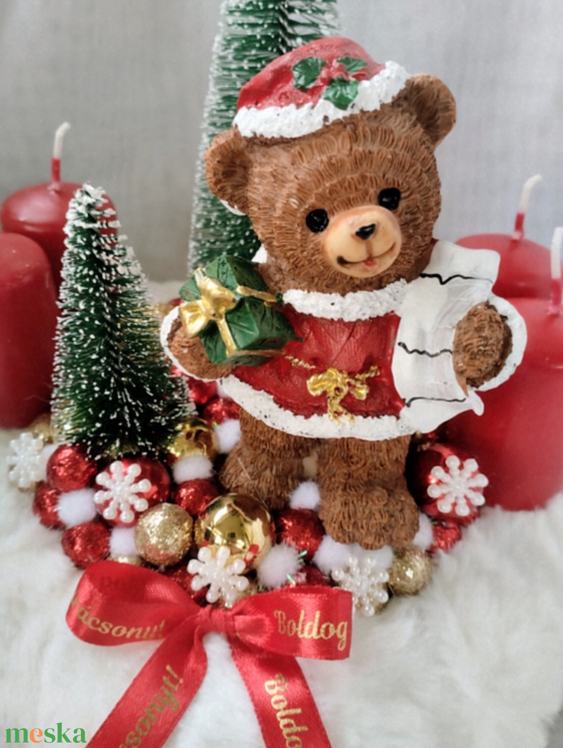 Fehér szőrmés adventi koszorú macival - karácsony - adventi díszek - adventi koszorú - Meska.hu Fehér szőrmés adventi koszorú macival - karácsony - adventi díszek - adventi koszorú - Meska.hu