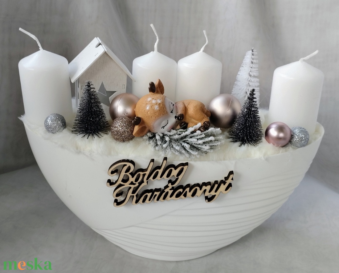 Adventi asztaldísz alvó őzikével - karácsony - adventi díszek - adventi asztaldísz - Meska.hu Adventi asztaldísz alvó őzikével - karácsony - adventi díszek - adventi asztaldísz - Meska.hu