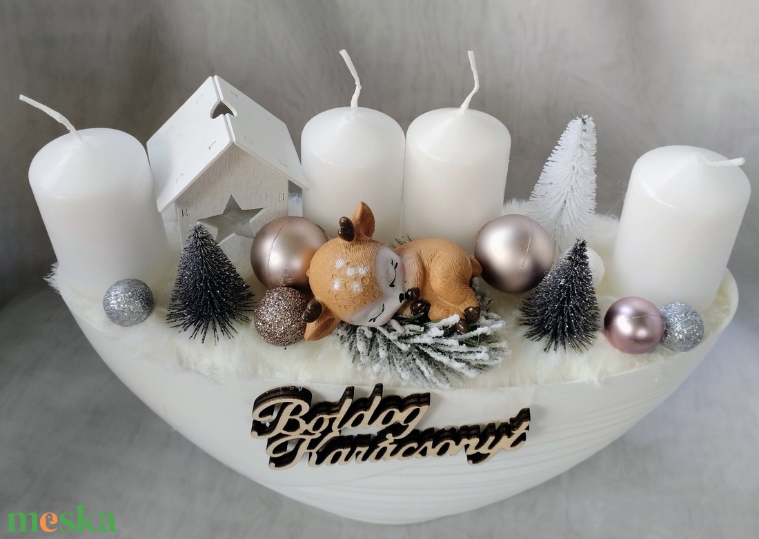 Adventi asztaldísz alvó őzikével - karácsony - adventi díszek - adventi asztaldísz - Meska.hu Adventi asztaldísz alvó őzikével - karácsony - adventi díszek - adventi asztaldísz - Meska.hu