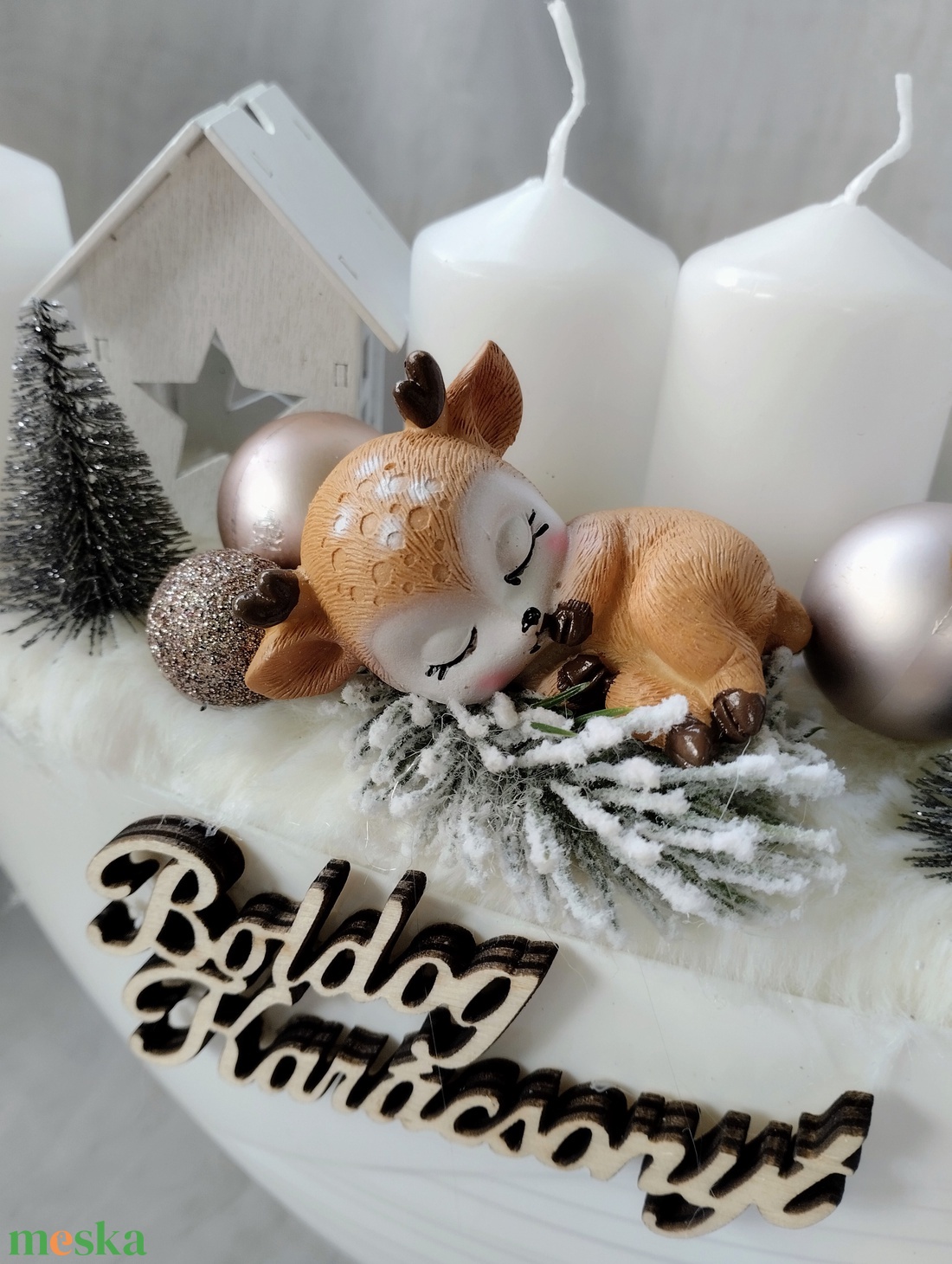 Adventi asztaldísz alvó őzikével - karácsony - adventi díszek - adventi asztaldísz - Meska.hu Adventi asztaldísz alvó őzikével - karácsony - adventi díszek - adventi asztaldísz - Meska.hu