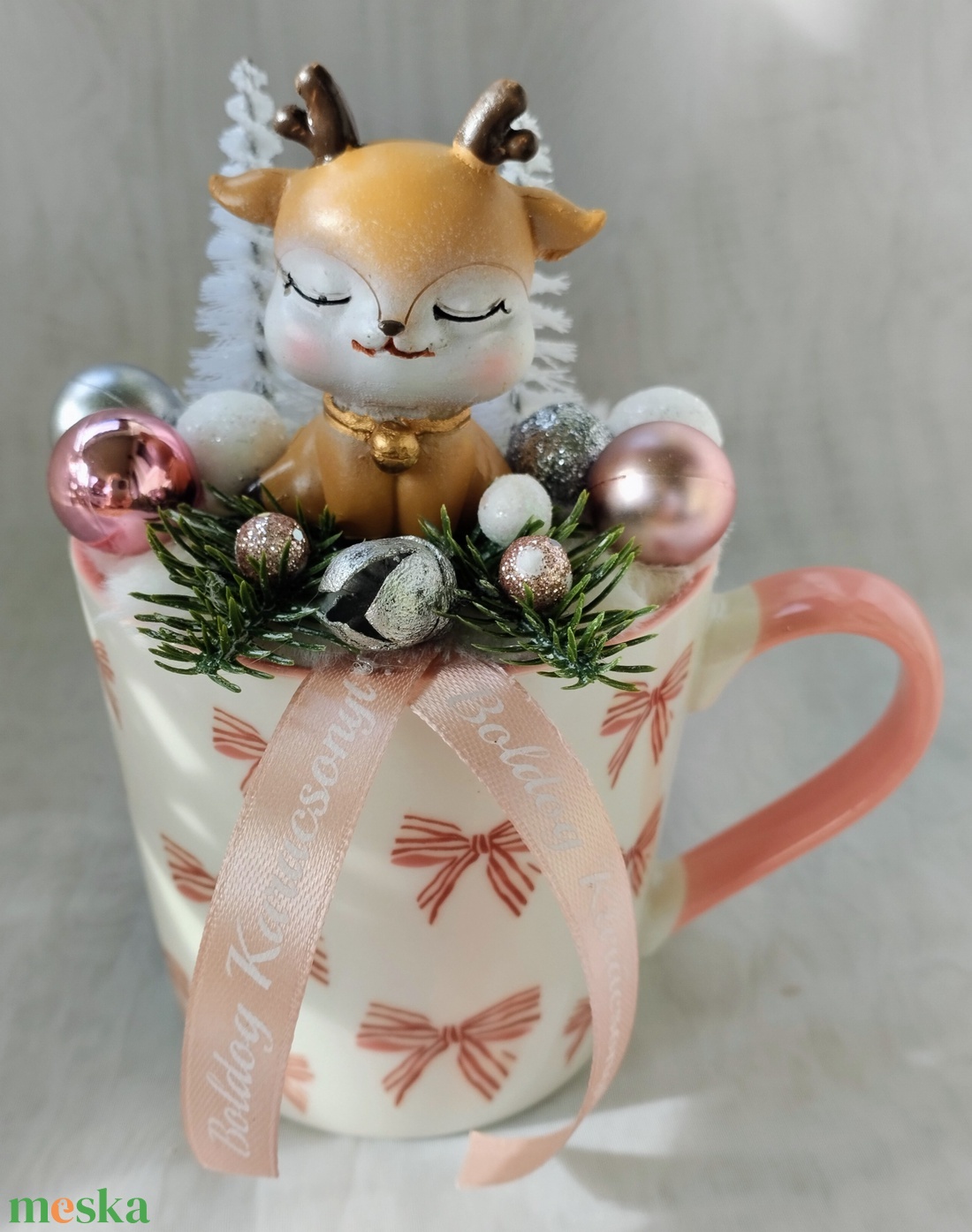 Bébi szarvasos bögrés dísz - karácsony - adventi díszek - adventi asztaldísz - Meska.hu Bébi szarvasos bögrés dísz - karácsony - adventi díszek - adventi asztaldísz - Meska.hu