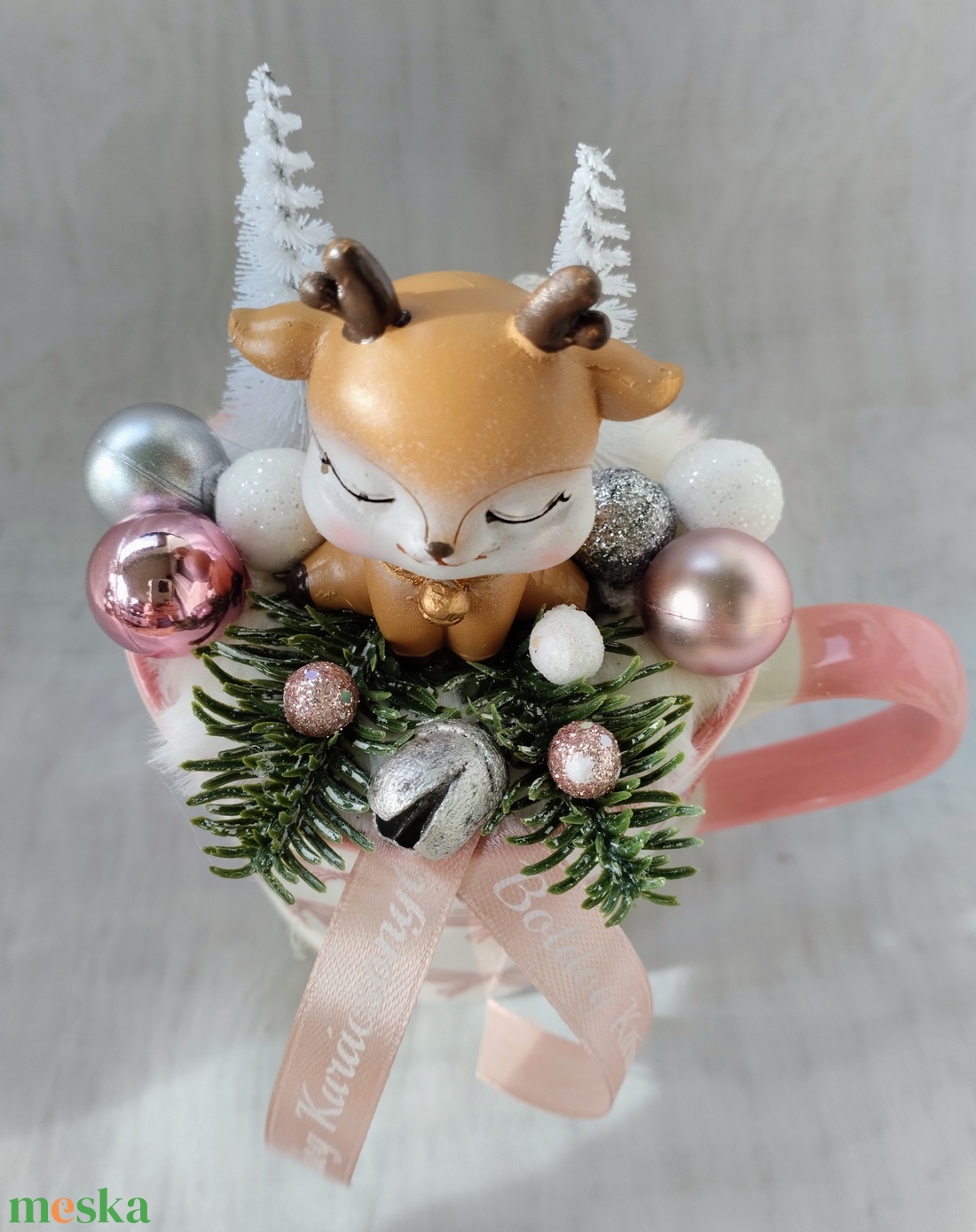 Bébi szarvasos bögrés dísz - karácsony - adventi díszek - adventi asztaldísz - Meska.hu Bébi szarvasos bögrés dísz - karácsony - adventi díszek - adventi asztaldísz - Meska.hu