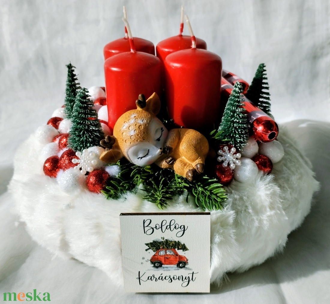 Őzike álma pihe-puha karácsonyi adventi koszorú  - karácsony - adventi díszek - adventi koszorú - Meska.hu Őzike álma pihe-puha karácsonyi adventi koszorú  - karácsony - adventi díszek - adventi koszorú - Meska.hu