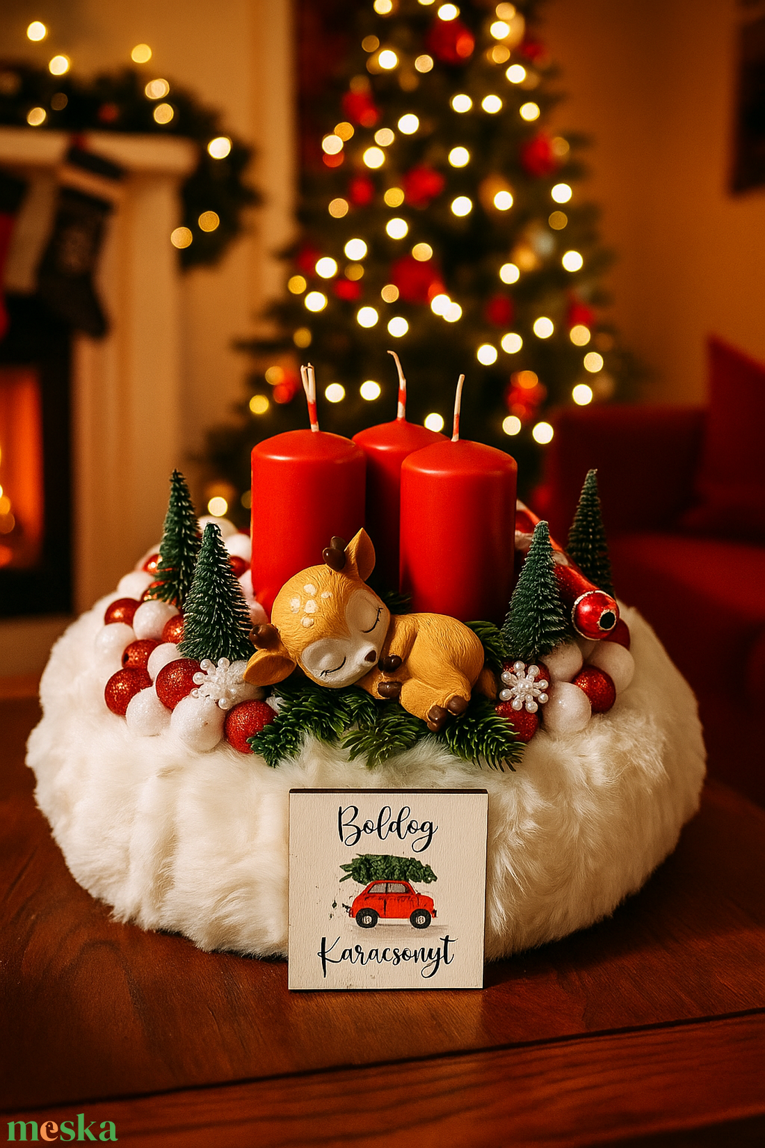 Őzike álma pihe-puha karácsonyi adventi koszorú  - karácsony - adventi díszek - adventi koszorú - Meska.hu Őzike álma pihe-puha karácsonyi adventi koszorú  - karácsony - adventi díszek - adventi koszorú - Meska.hu