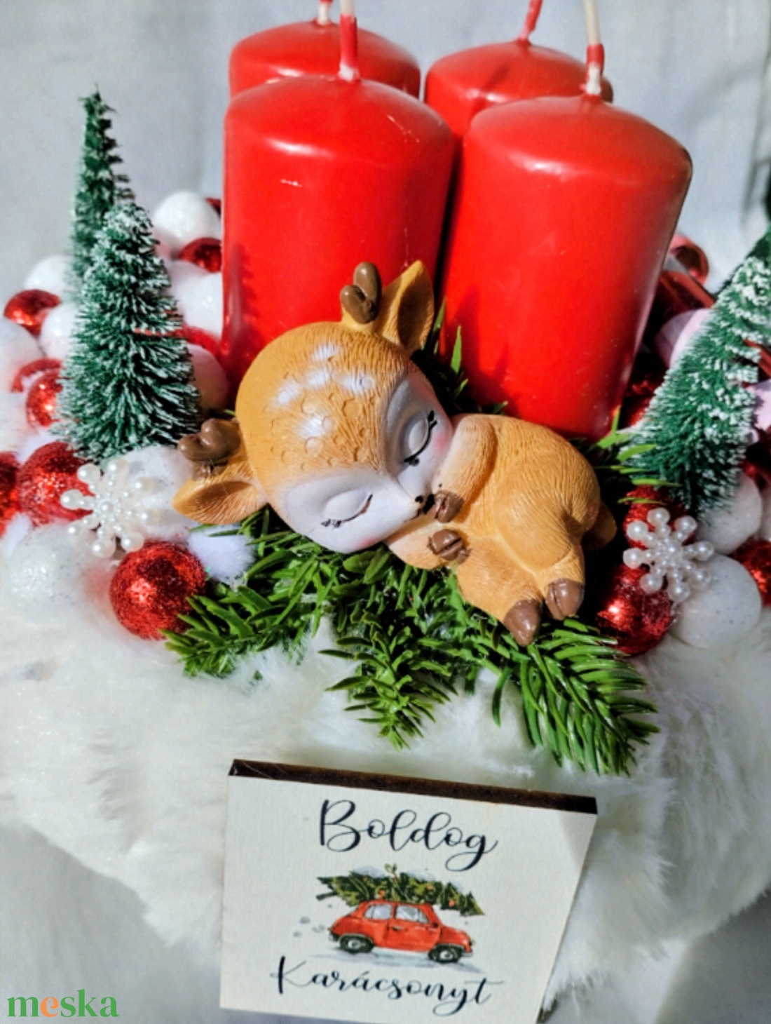 Őzike álma pihe-puha karácsonyi adventi koszorú  - karácsony - adventi díszek - adventi koszorú - Meska.hu Őzike álma pihe-puha karácsonyi adventi koszorú  - karácsony - adventi díszek - adventi koszorú - Meska.hu