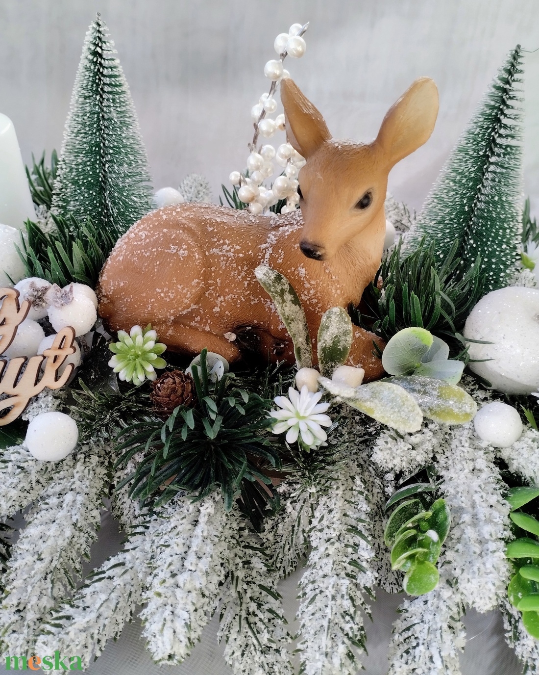 Ezüstös téli erdő adventi asztaldísz - karácsony - adventi díszek - adventi asztaldísz - Meska.hu