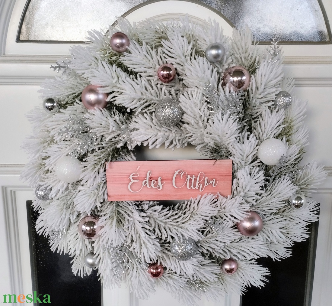 Havas fenyőágas téli ajtódísz  - karácsony - karácsonyi lakásdekoráció - karácsonyi ajtódíszek - Meska.hu
