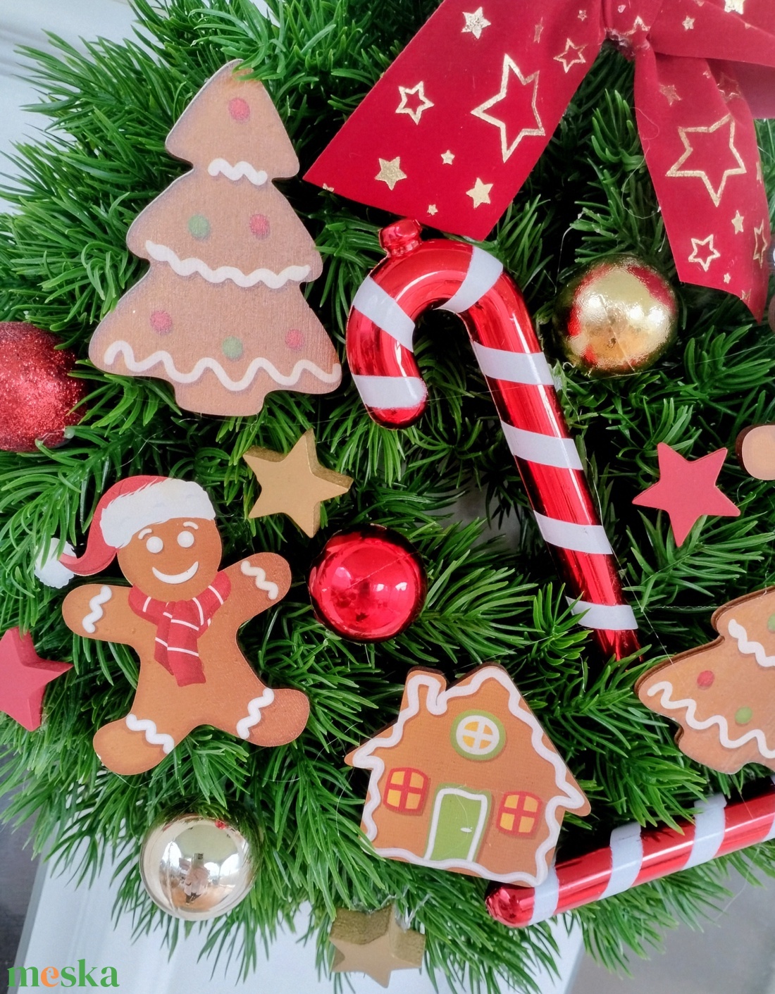 Mézikés karácsonyi ajtódísz  - karácsony - karácsonyi lakásdekoráció - karácsonyi ajtódíszek - Meska.hu