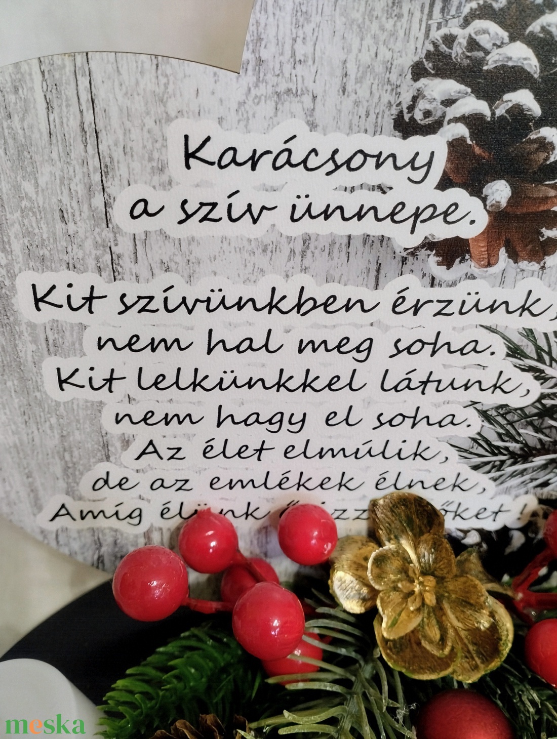 Karácsonyi természetes hatású sírdísz - otthon & életmód - vallás - temetkezési tárgy - sírdísz, kegyeleti dísz - Meska.hu