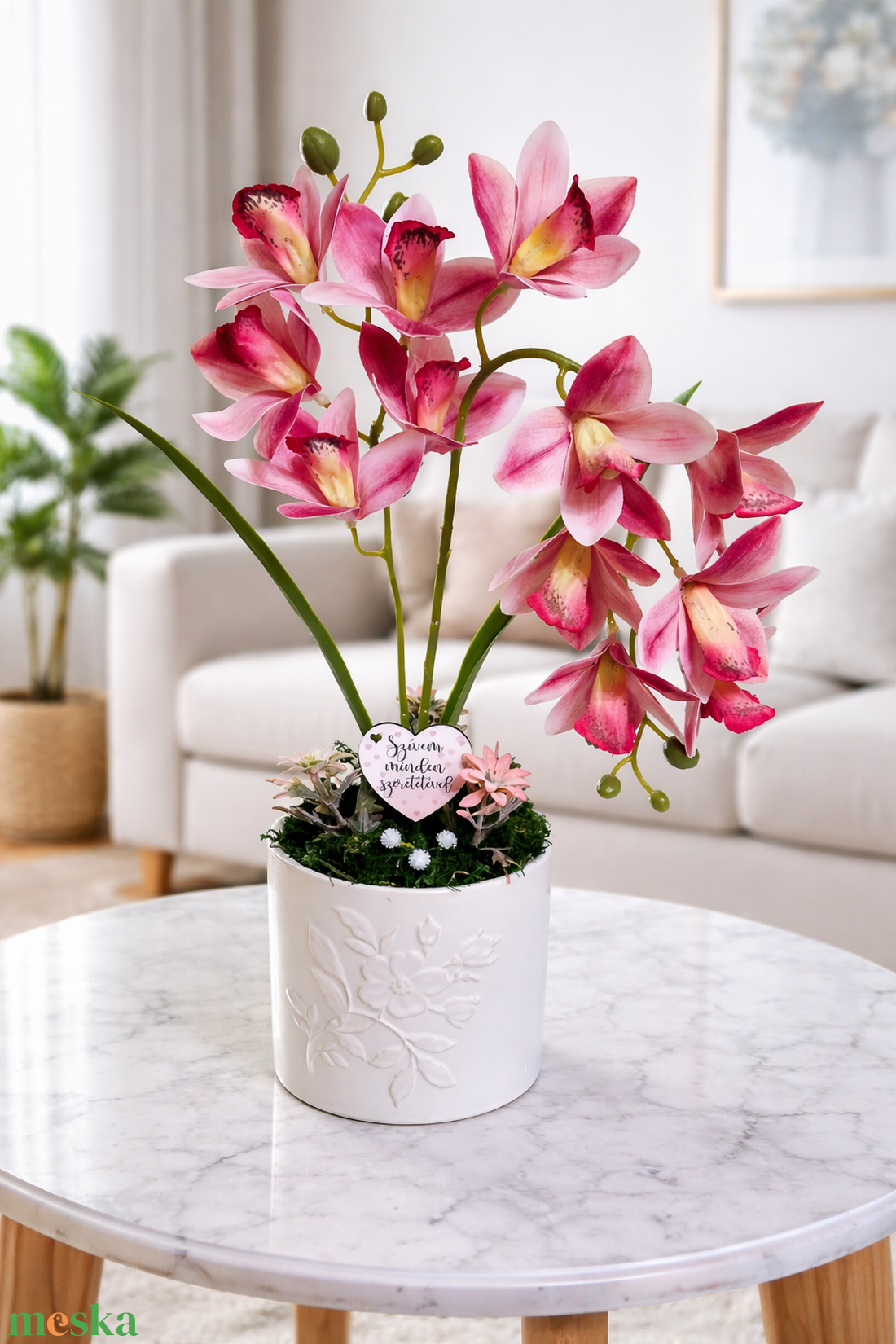 Gondozásmentes rózsaszín örök orchidea - otthon & életmód - dekoráció - asztal és polc dekoráció - asztaldísz - Meska.hu
