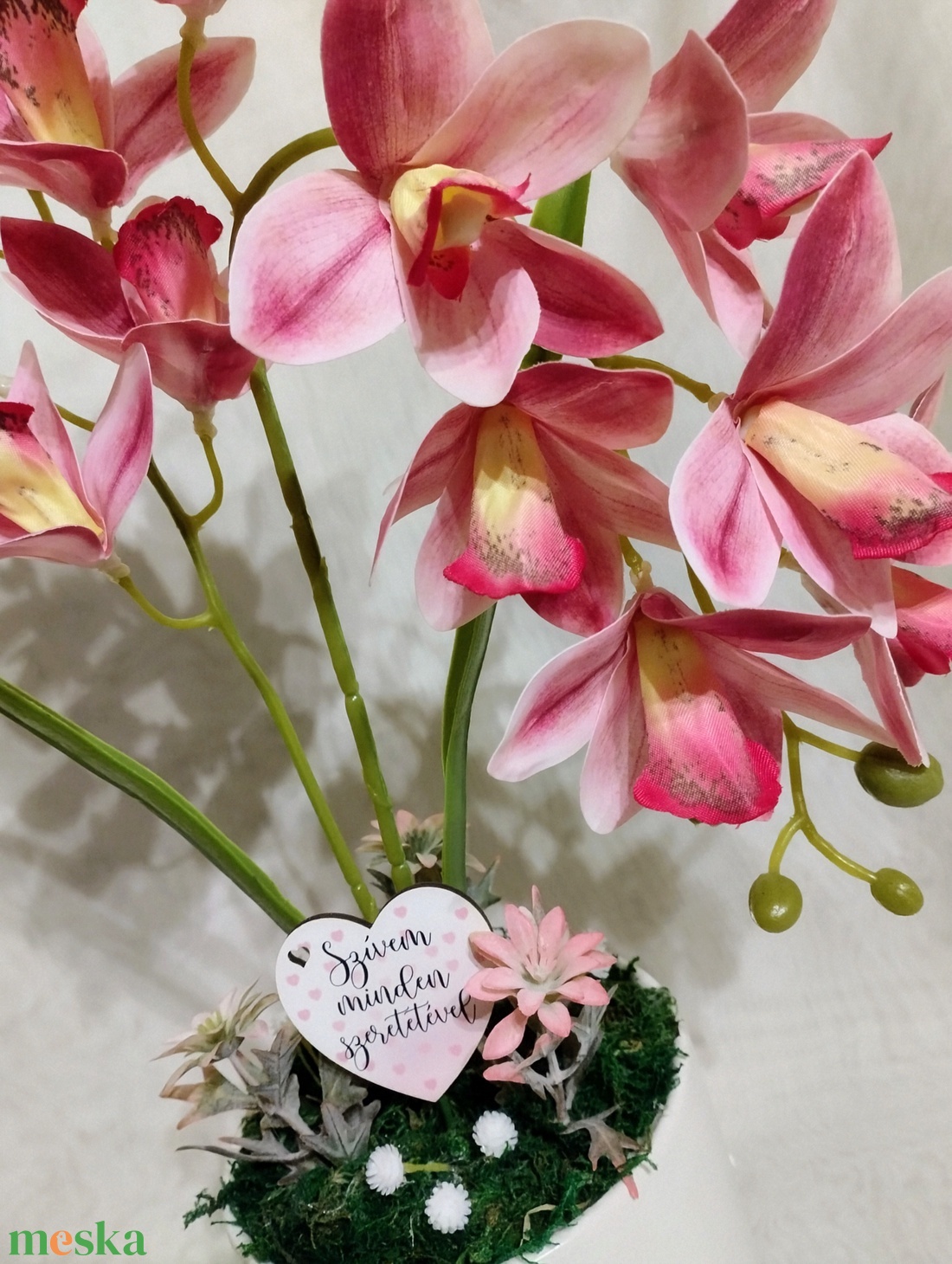 Gondozásmentes rózsaszín örök orchidea - otthon & életmód - dekoráció - asztal és polc dekoráció - asztaldísz - Meska.hu