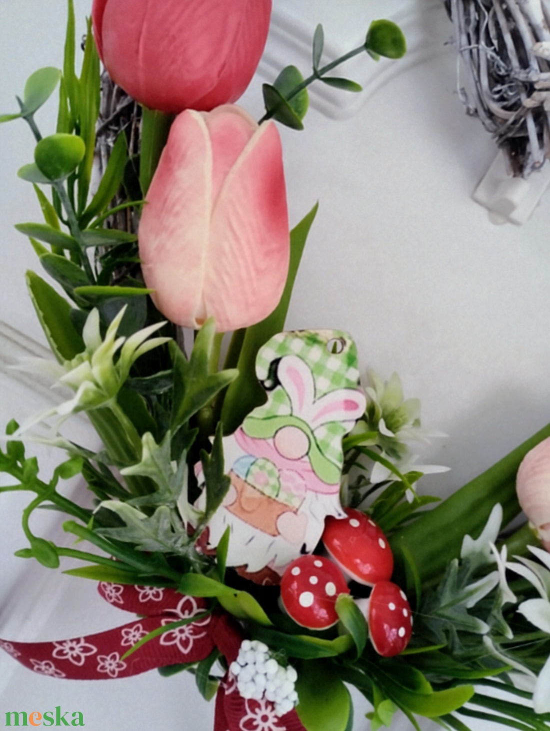 Szív alakú tulipános ajtódísz  - otthon & életmód - dekoráció - ajtó- és ablak dekoráció - ajtódísz & kopogtató - Meska.hu