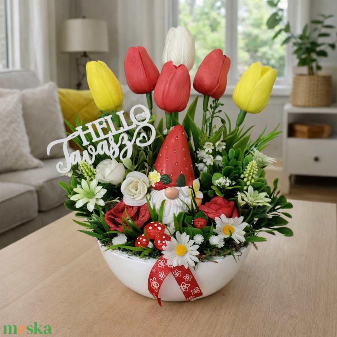 Epermanós tavaszi asztaldísz  - otthon & életmód - dekoráció - asztal és polc dekoráció - asztaldísz - Meska.hu