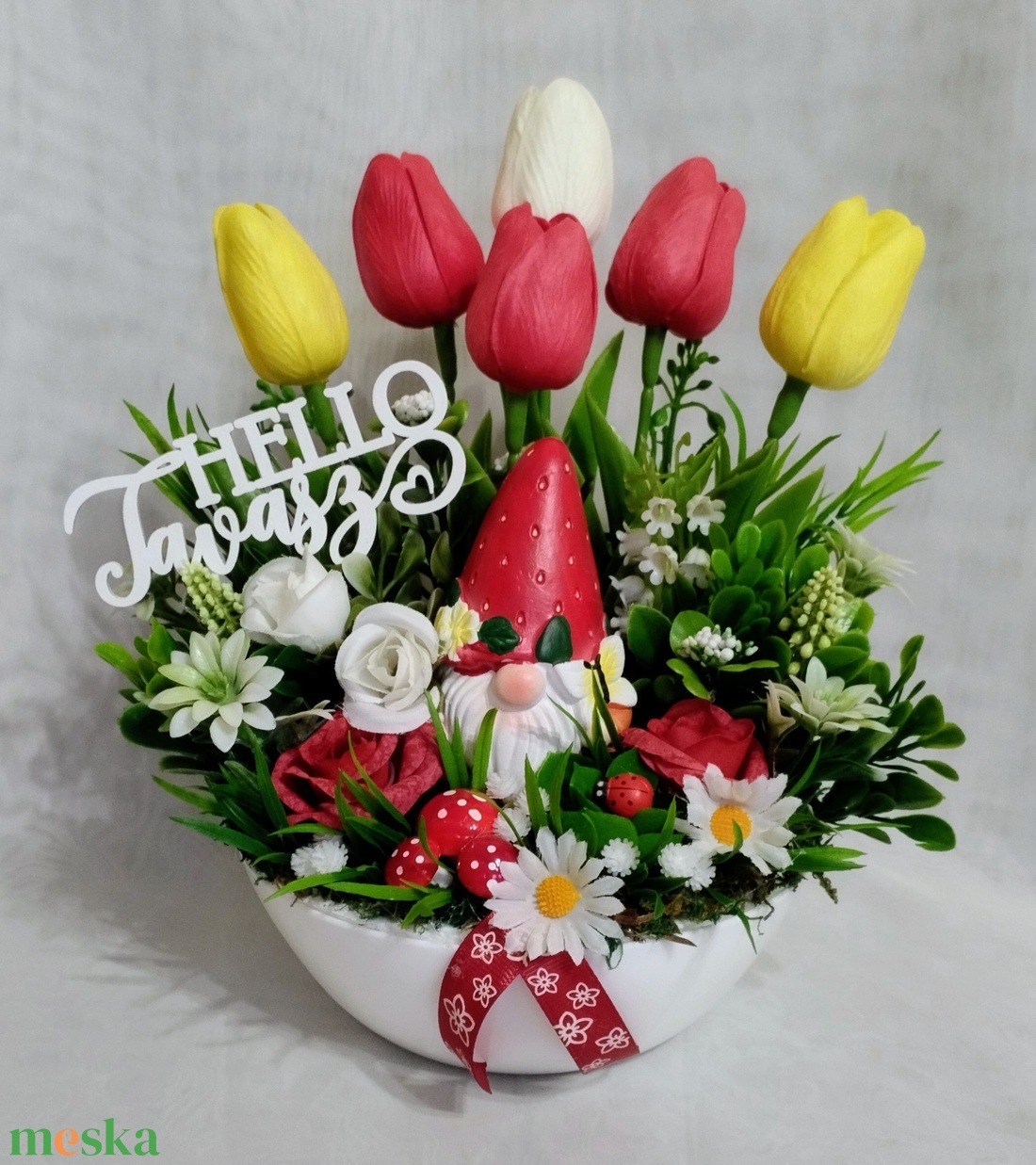 Epermanós tavaszi asztaldísz  - otthon & életmód - dekoráció - asztal és polc dekoráció - asztaldísz - Meska.hu