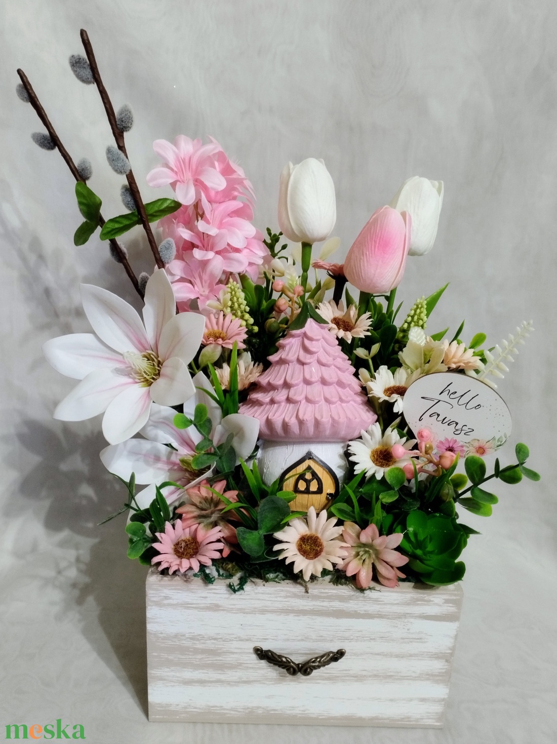 Gombaházikós tavaszi asztaldísz  - otthon & életmód - dekoráció - asztal és polc dekoráció - asztaldísz - Meska.hu