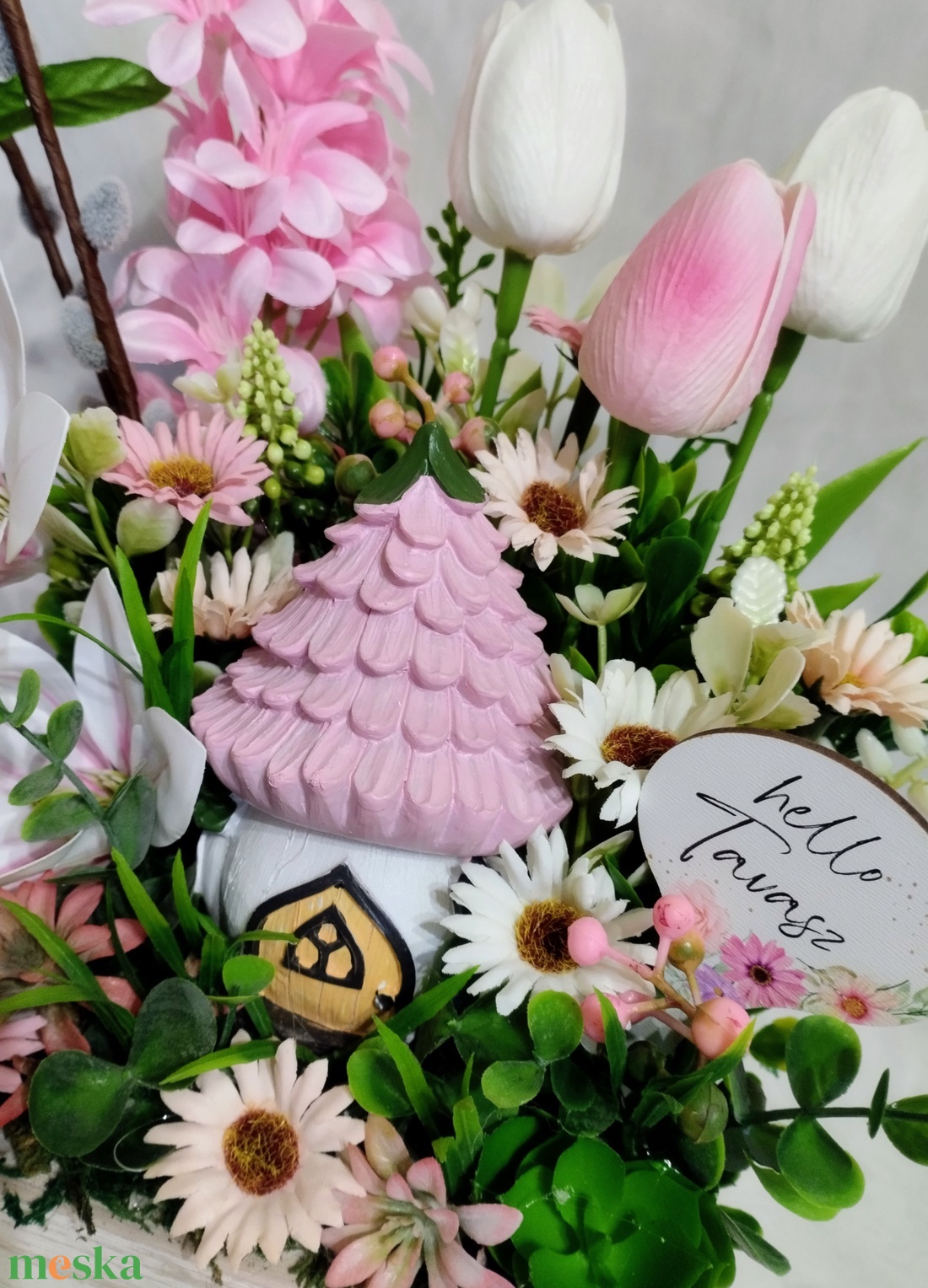 Gombaházikós tavaszi asztaldísz  - otthon & életmód - dekoráció - asztal és polc dekoráció - asztaldísz - Meska.hu