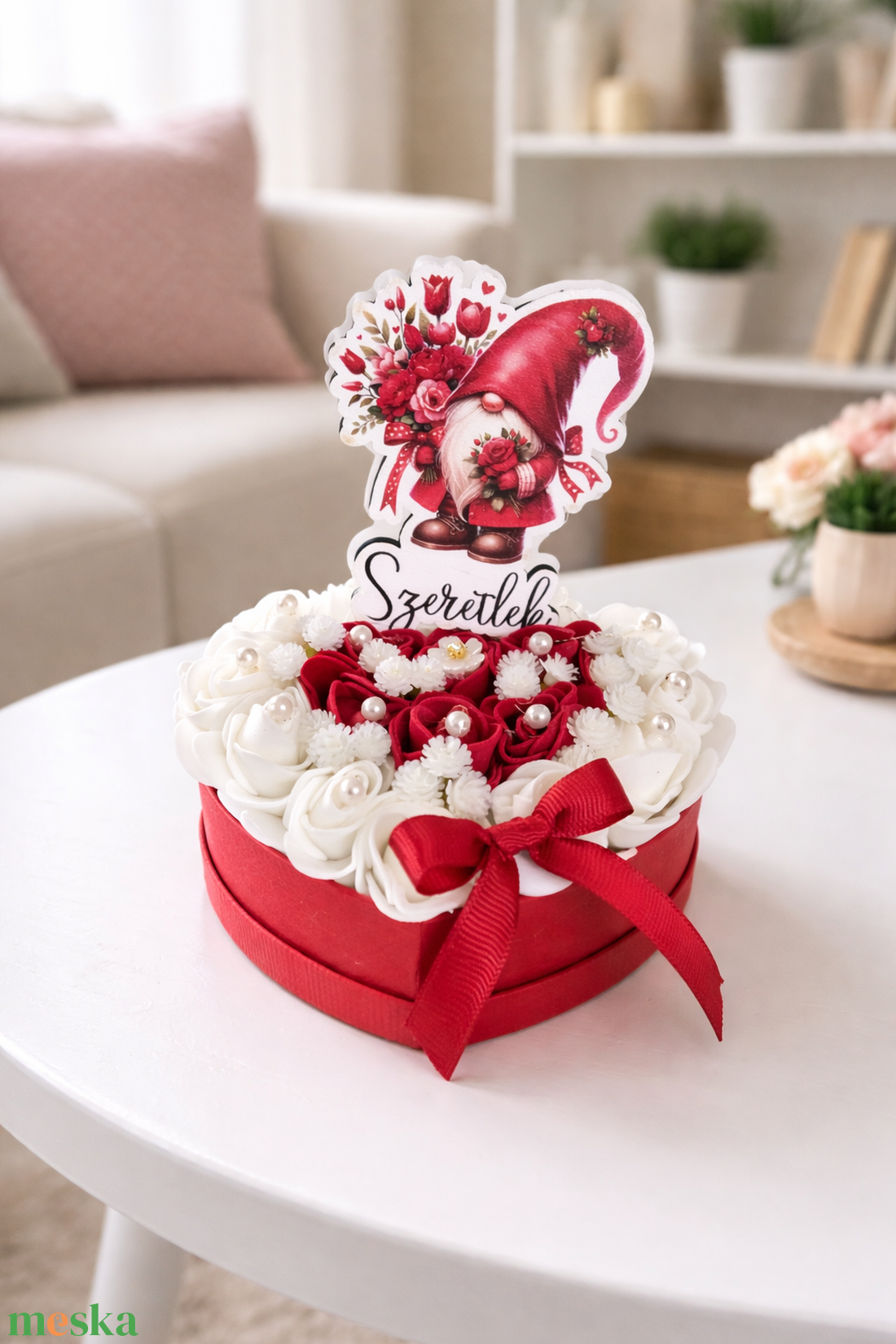 Valentin napi kis szív Szeretlek manóval - otthon & életmód - dekoráció - asztal és polc dekoráció - asztaldísz - Meska.hu