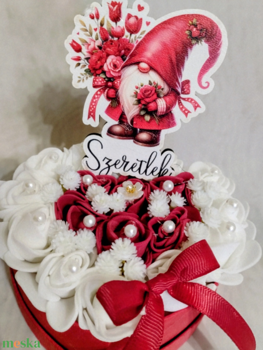 Valentin napi kis szív Szeretlek manóval - otthon & életmód - dekoráció - asztal és polc dekoráció - asztaldísz - Meska.hu