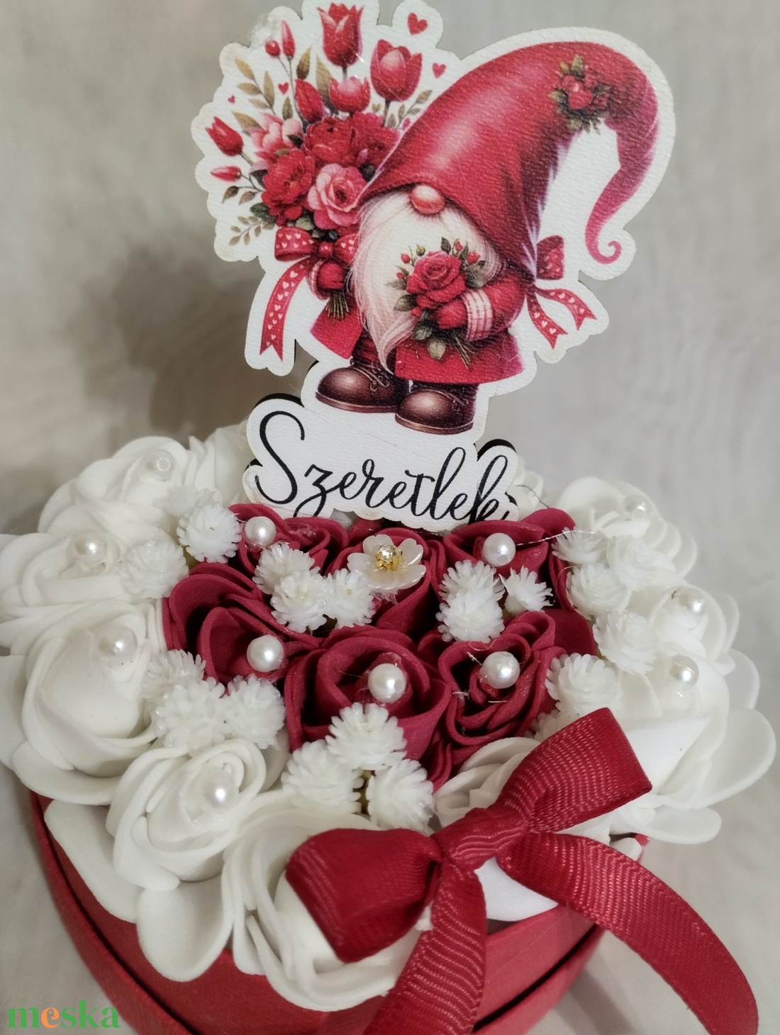 Valentin napi kis szív Szeretlek manóval - otthon & életmód - dekoráció - asztal és polc dekoráció - asztaldísz - Meska.hu