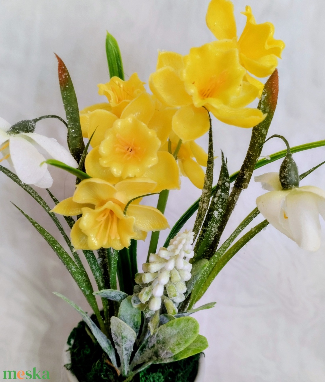 Nárciszos tavaszi asztaldísz  - otthon & életmód - dekoráció - asztal és polc dekoráció - asztaldísz - Meska.hu