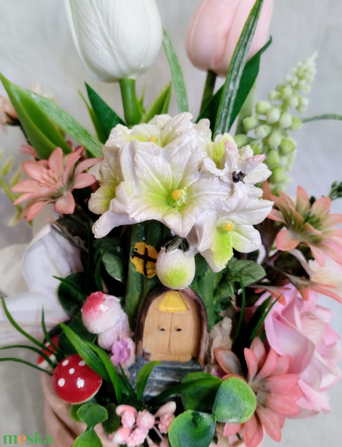 Tündérfa rózsaszín kaspós asztaldísz  - otthon & életmód - dekoráció - asztal és polc dekoráció - asztaldísz - Meska.hu