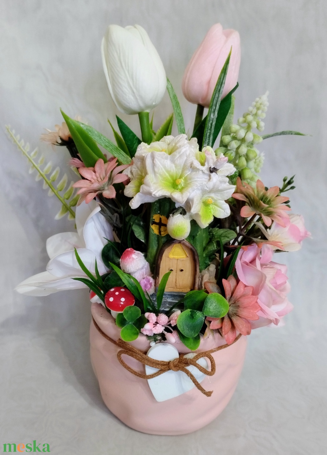 Tündérfa rózsaszín kaspós asztaldísz  - otthon & életmód - dekoráció - asztal és polc dekoráció - asztaldísz - Meska.hu