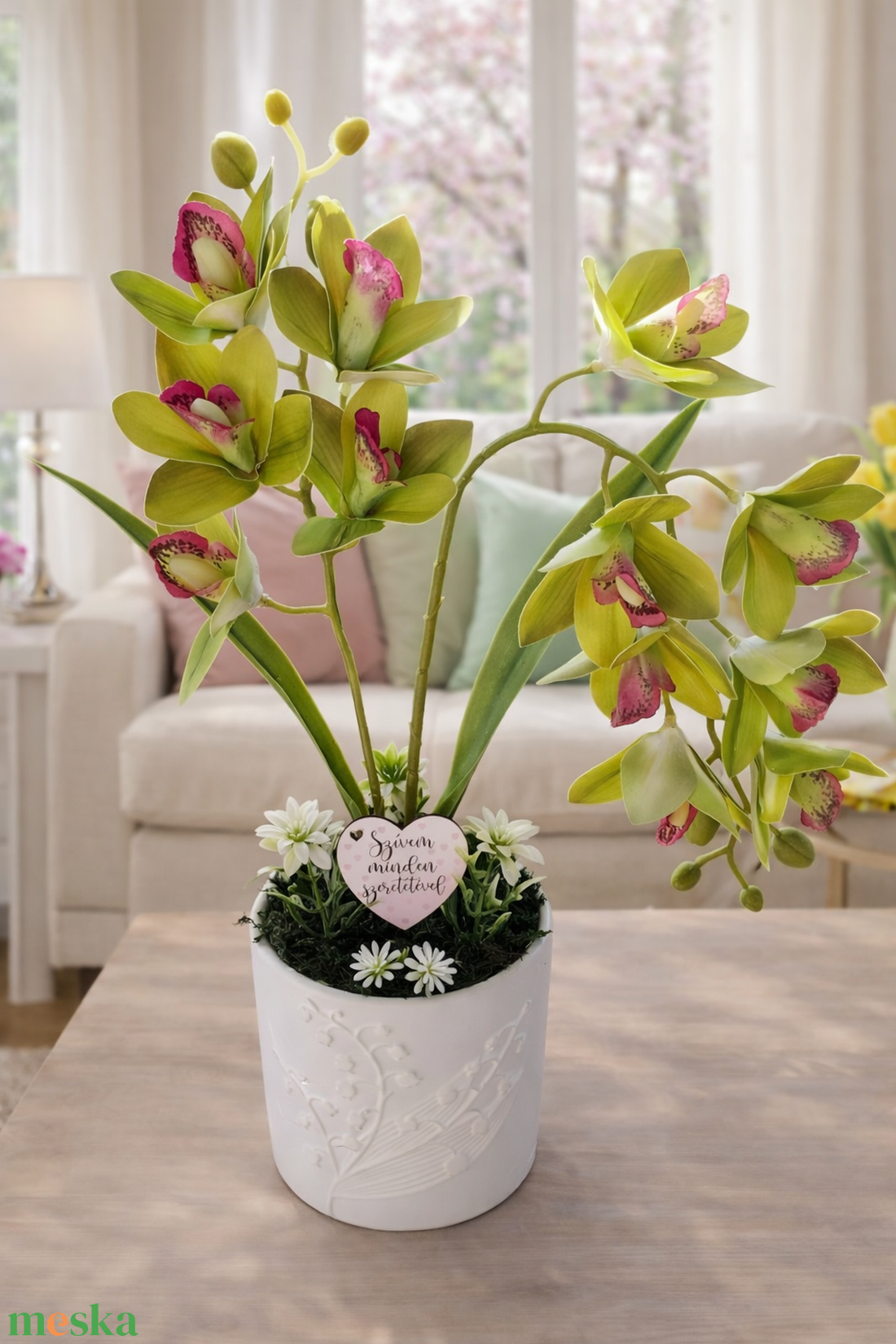 Gondozásmentes zöld örök orchidea - otthon & életmód - dekoráció - asztal és polc dekoráció - asztaldísz - Meska.hu