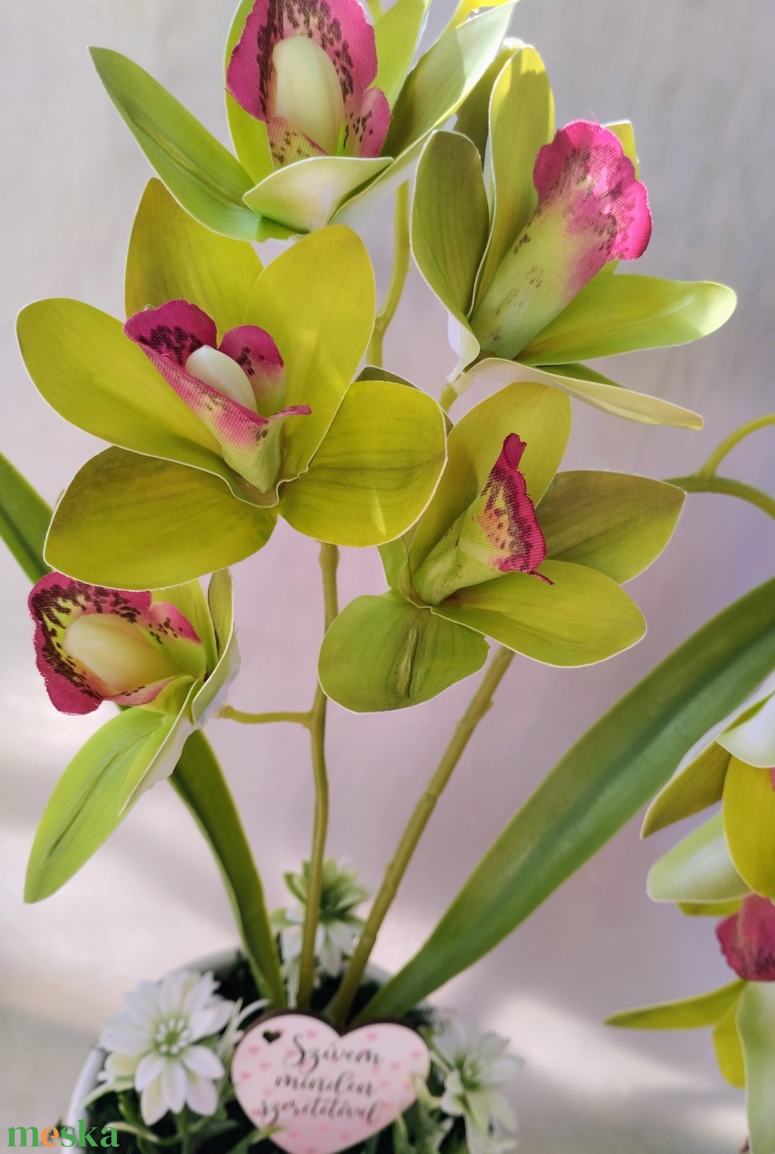 Gondozásmentes zöld örök orchidea - otthon & életmód - dekoráció - asztal és polc dekoráció - asztaldísz - Meska.hu