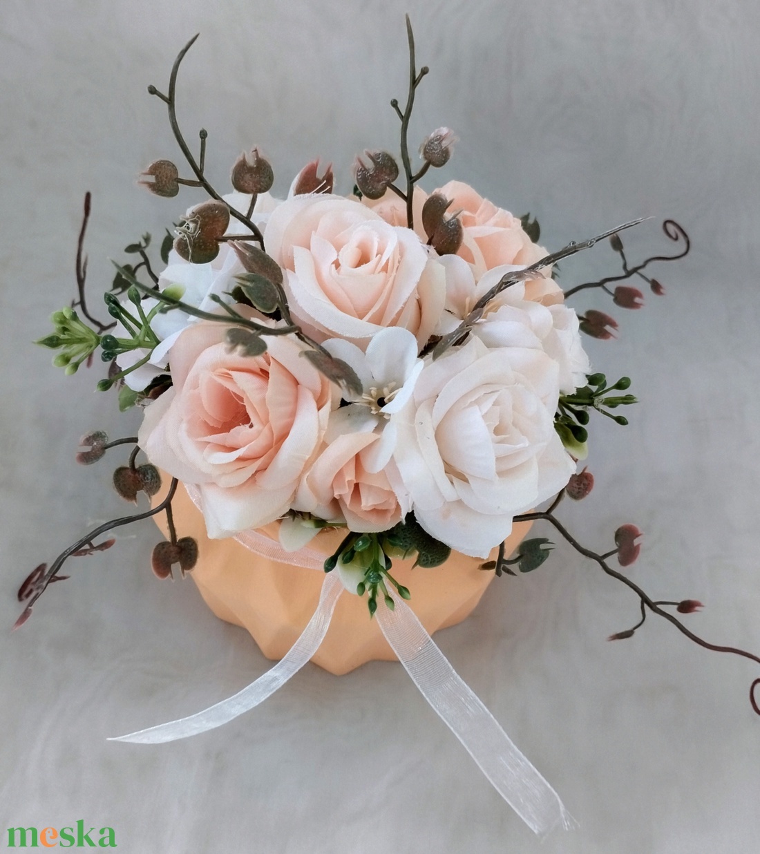 Barack virágbox - otthon & életmód - virágdekoráció - virágok - virágbox - Meska.hu