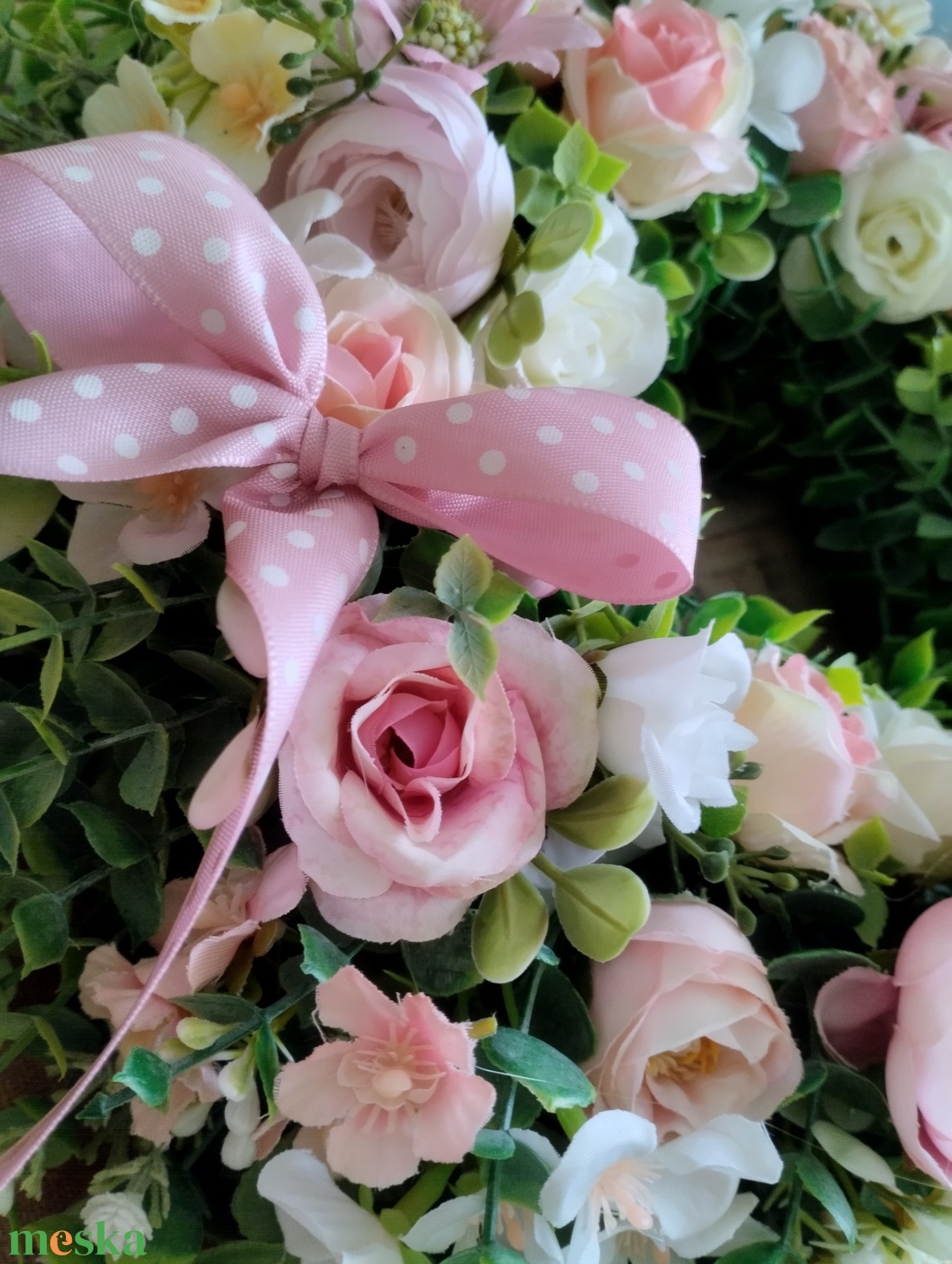 Pasztell virágos ajtódísz  - otthon & életmód - dekoráció - ajtó- és ablak dekoráció - ajtódísz & kopogtató - Meska.hu