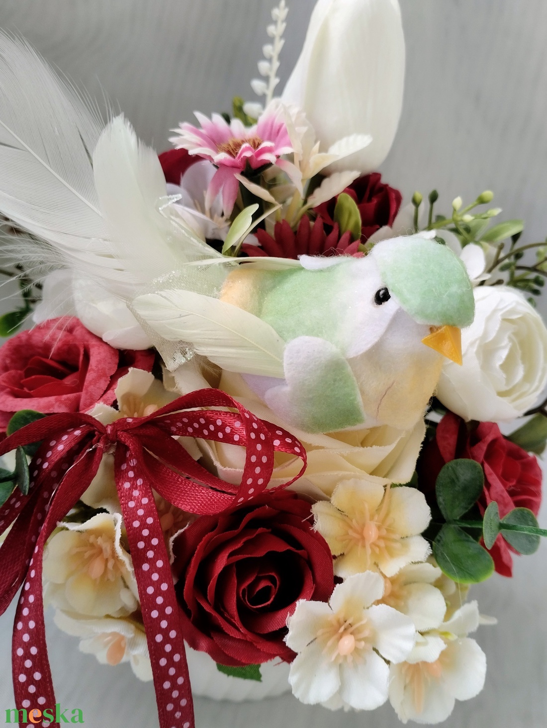 Madárkás asztaldísz - otthon & életmód - dekoráció - asztal és polc dekoráció - asztaldísz - Meska.hu