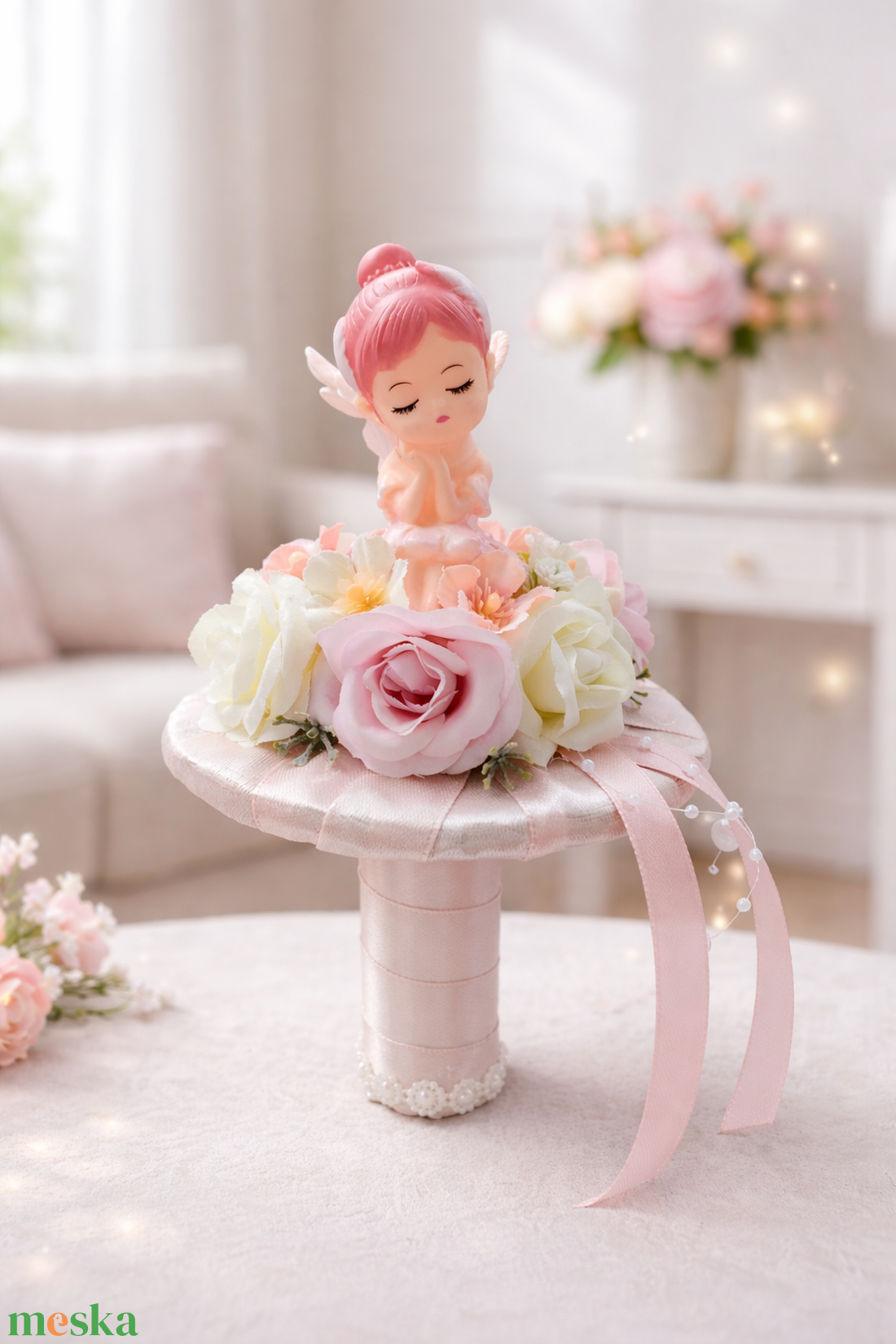 Rózsaszín tündéres ovis ballagási csokor  - otthon & életmód - virágdekoráció - virágok - virágcsokor - Meska.hu