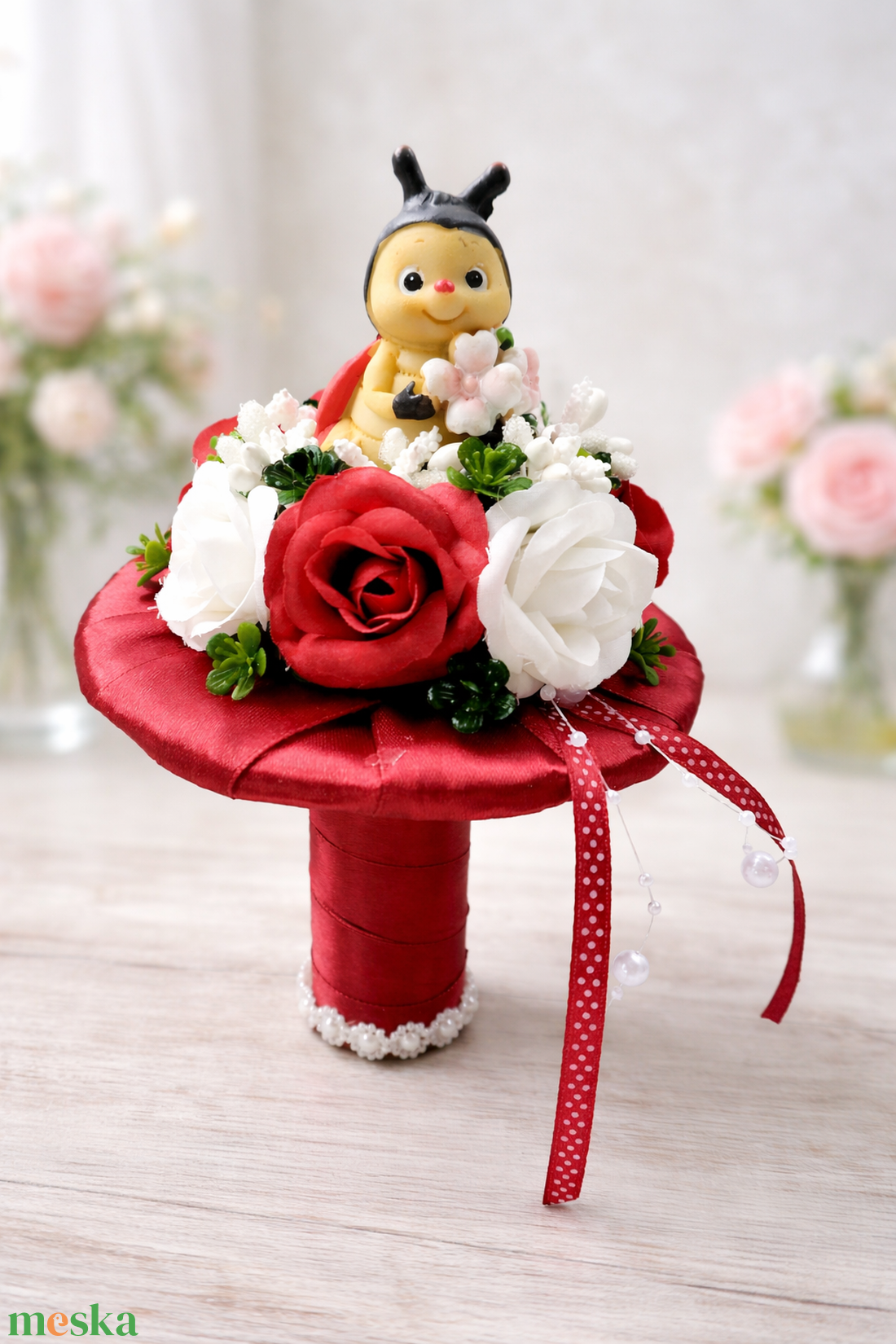 Katicás ovis ballagási csokor  - otthon & életmód - virágdekoráció - virágok - virágcsokor - Meska.hu