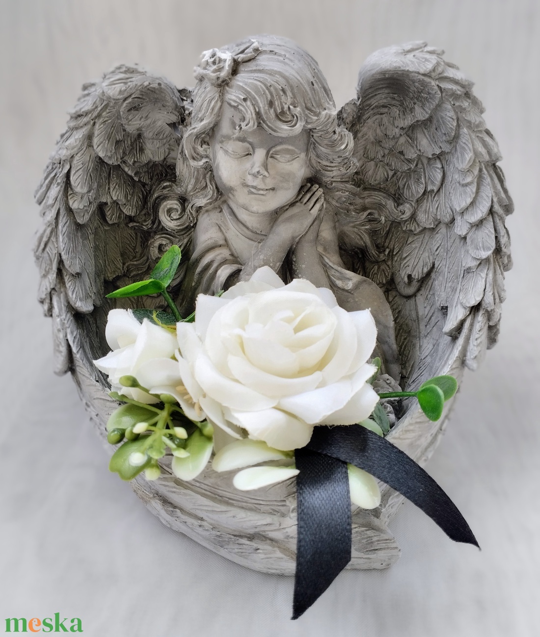 Angyalkás sírdísz - otthon & életmód - vallás - temetkezési tárgy - sírdísz, kegyeleti dísz - Meska.hu
