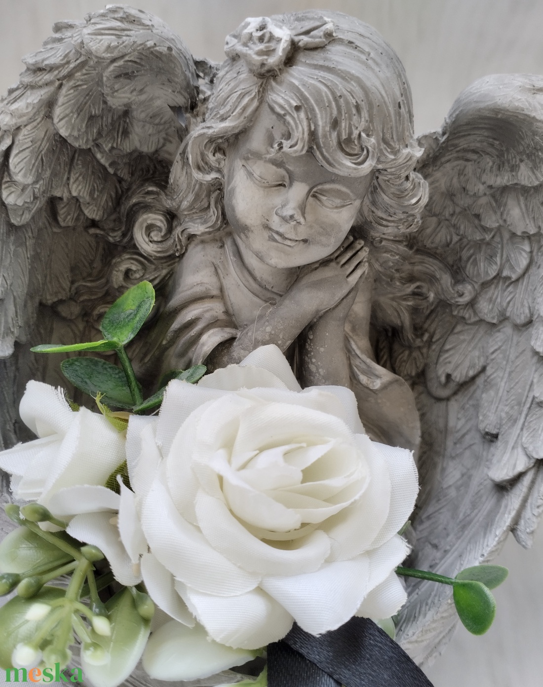 Angyalkás sírdísz - otthon & életmód - vallás - temetkezési tárgy - sírdísz, kegyeleti dísz - Meska.hu
