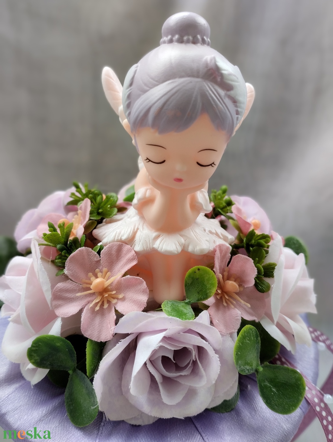 Lila tündéres ovis ballagási csokor  - otthon & életmód - virágdekoráció - virágok - virágcsokor - Meska.hu