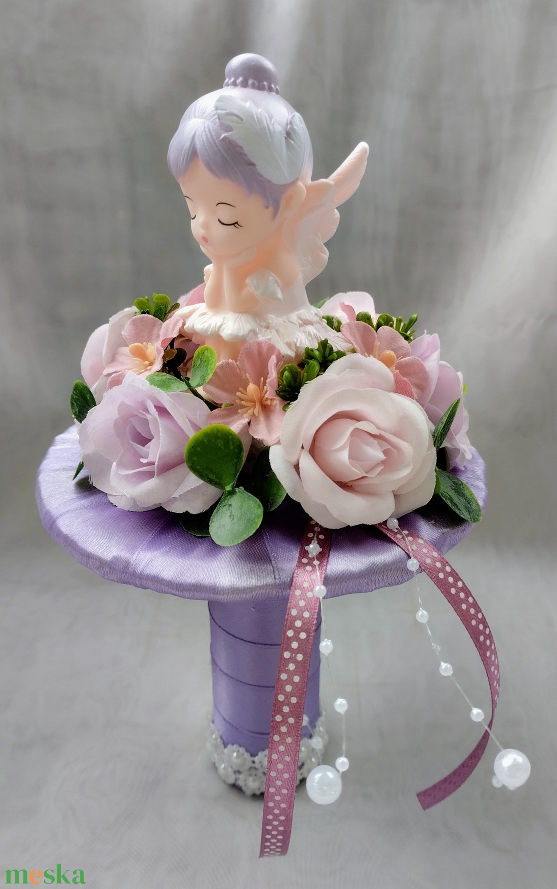 Lila tündéres ovis ballagási csokor  - otthon & életmód - virágdekoráció - virágok - virágcsokor - Meska.hu