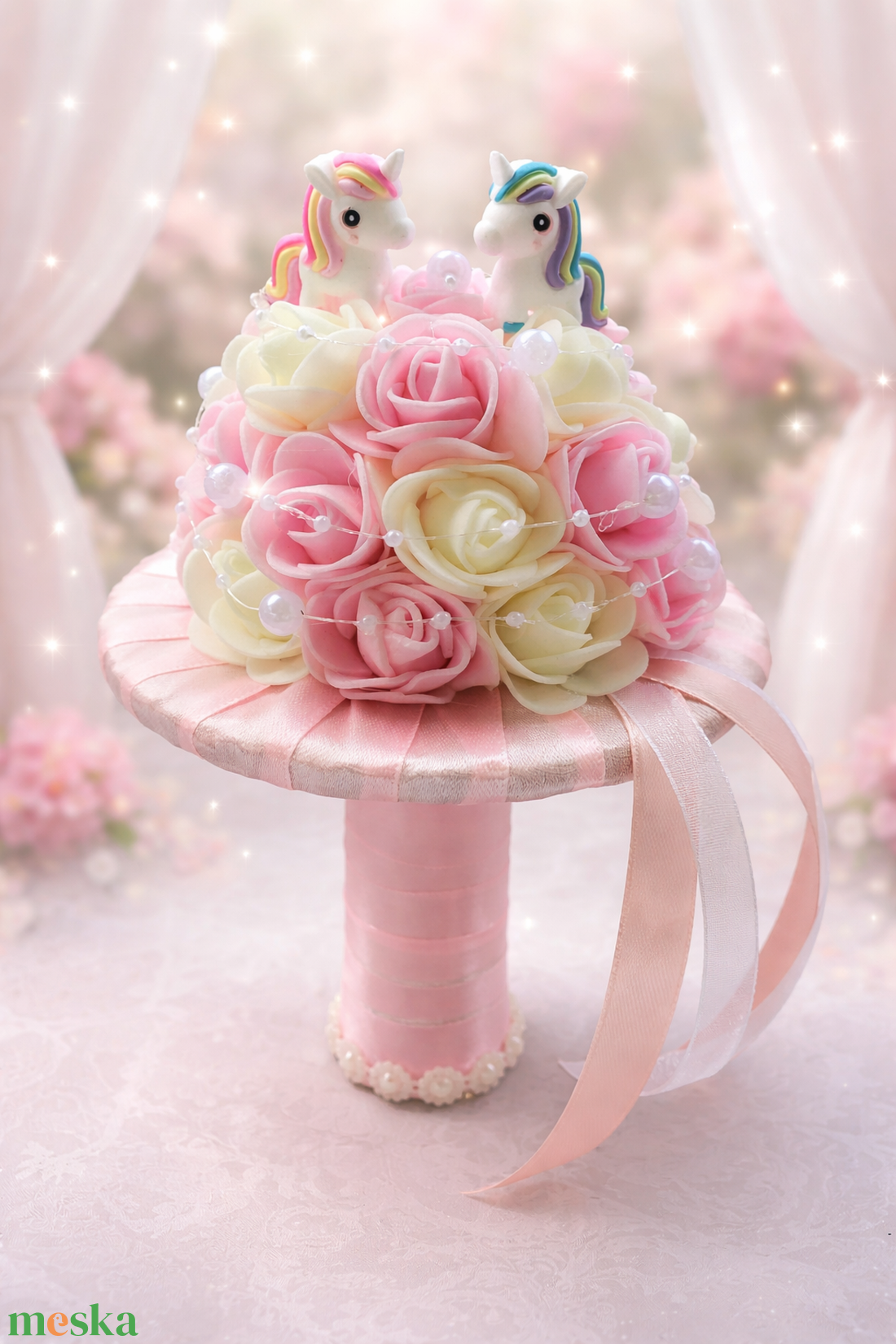 Habrózsás unikornisos ovis ballagási csokor  - otthon & életmód - virágdekoráció - virágok - virágcsokor - Meska.hu