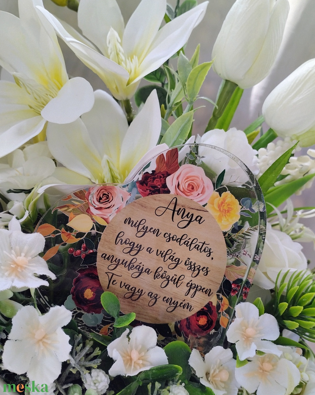 Fehér magnólia álom asztaldísz  - otthon & életmód - dekoráció - asztal és polc dekoráció - asztaldísz - Meska.hu