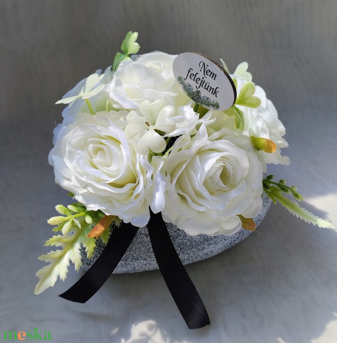 Kis szív alakú sírdísz  - otthon & életmód - vallás - temetkezési tárgy - sírdísz, kegyeleti dísz - Meska.hu