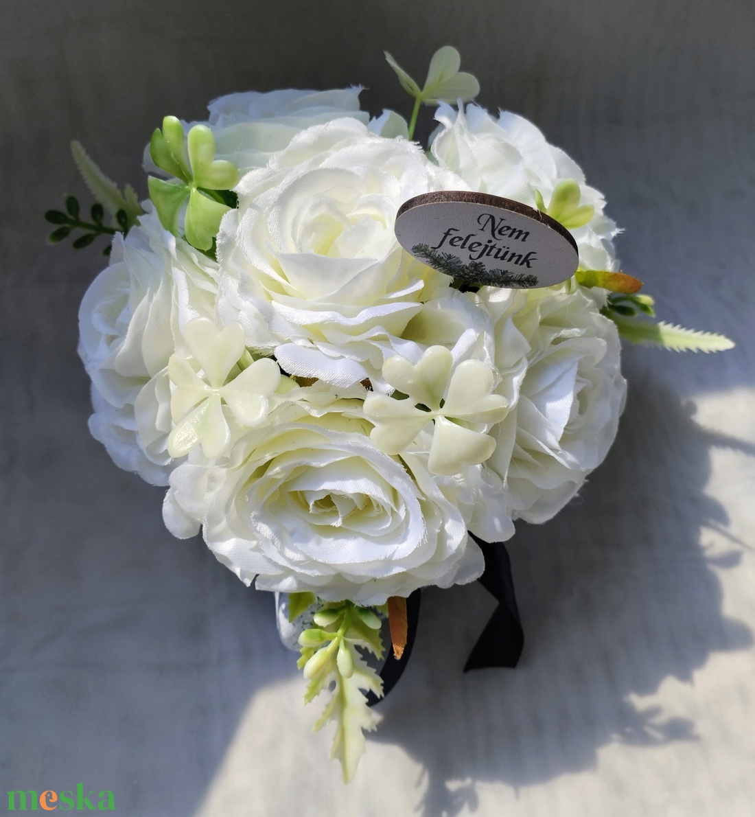 Kis szív alakú sírdísz  - otthon & életmód - vallás - temetkezési tárgy - sírdísz, kegyeleti dísz - Meska.hu