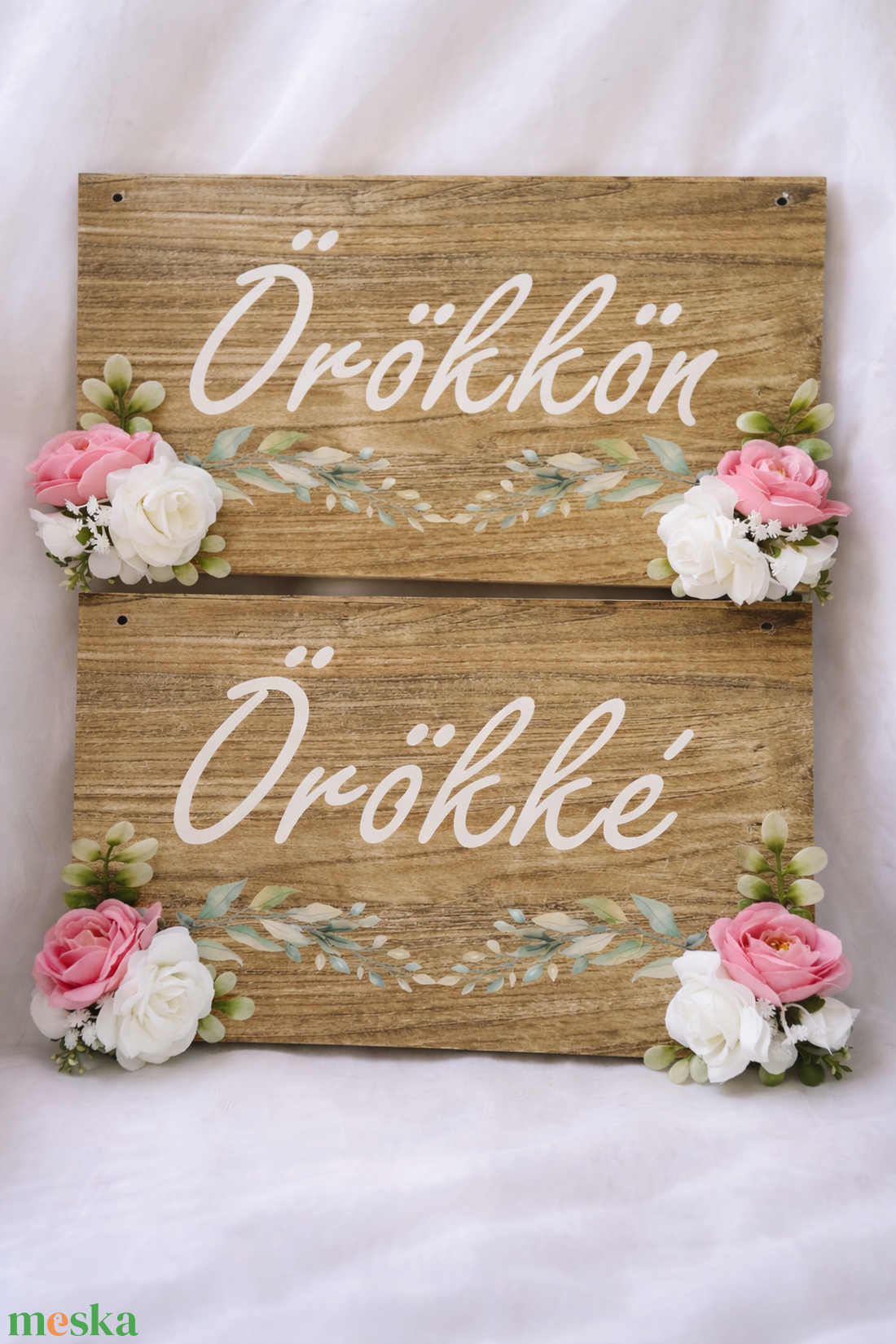 Örökkön Örökké fa tábla szett - esküvő - dekoráció - esküvői feliratok - Meska.hu