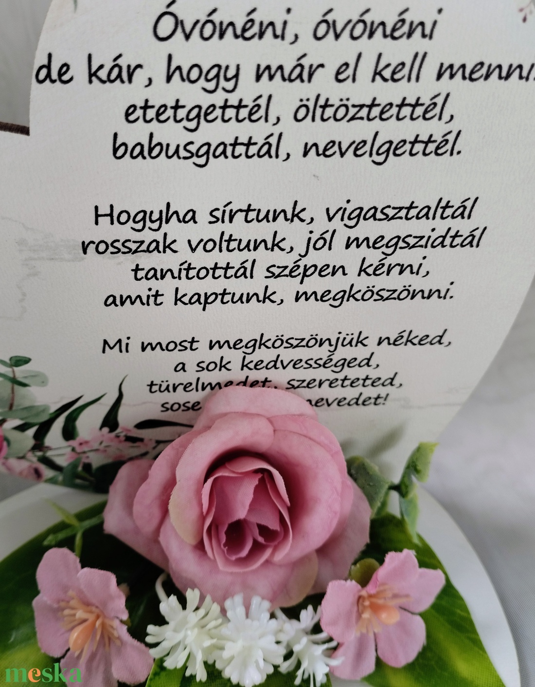 Fa talpas szív búcsú ajándék óvónéniknek (kicsi) - otthon & életmód - dekoráció - asztal és polc dekoráció - asztaldísz - Meska.hu