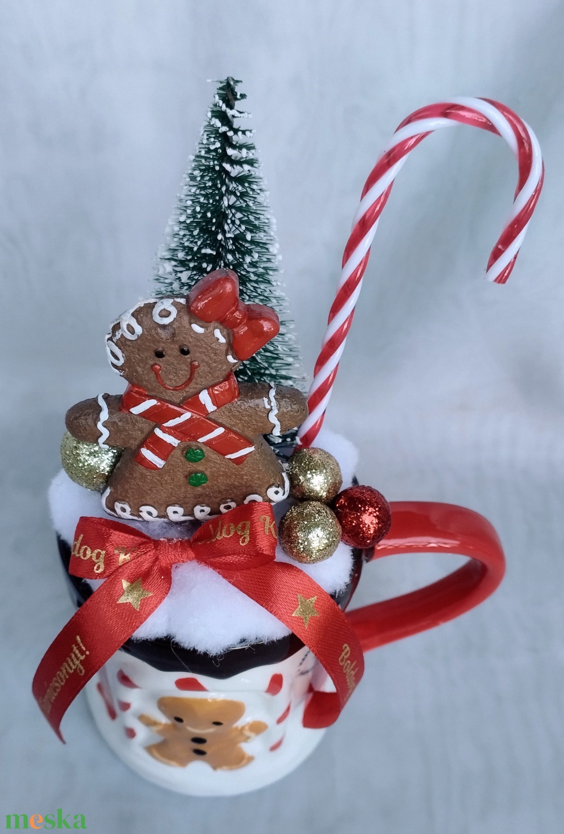 Mézikés bögrés karácsonyi dísz  - karácsony - adventi díszek - adventi asztaldísz - Meska.hu