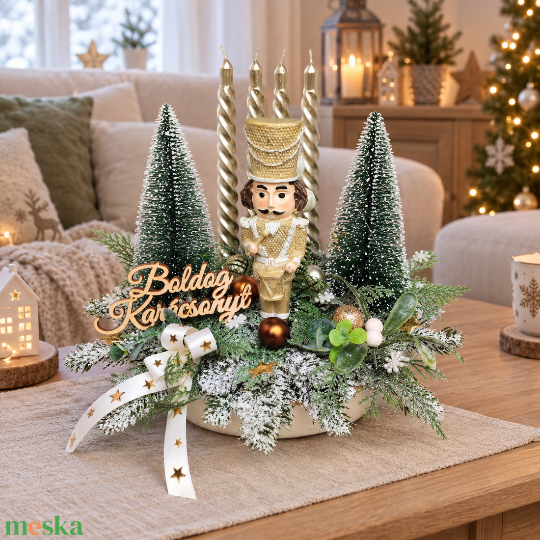 Diótörős adventi asztaldísz - karácsony - adventi díszek - adventi asztaldísz - Meska.hu