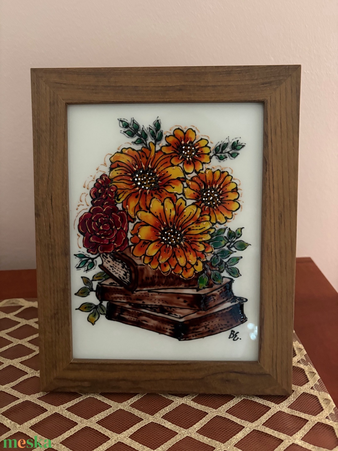 Üvegfestett keretes kép - otthon & életmód - dekoráció - kép & falikép - táblakép - Meska.hu