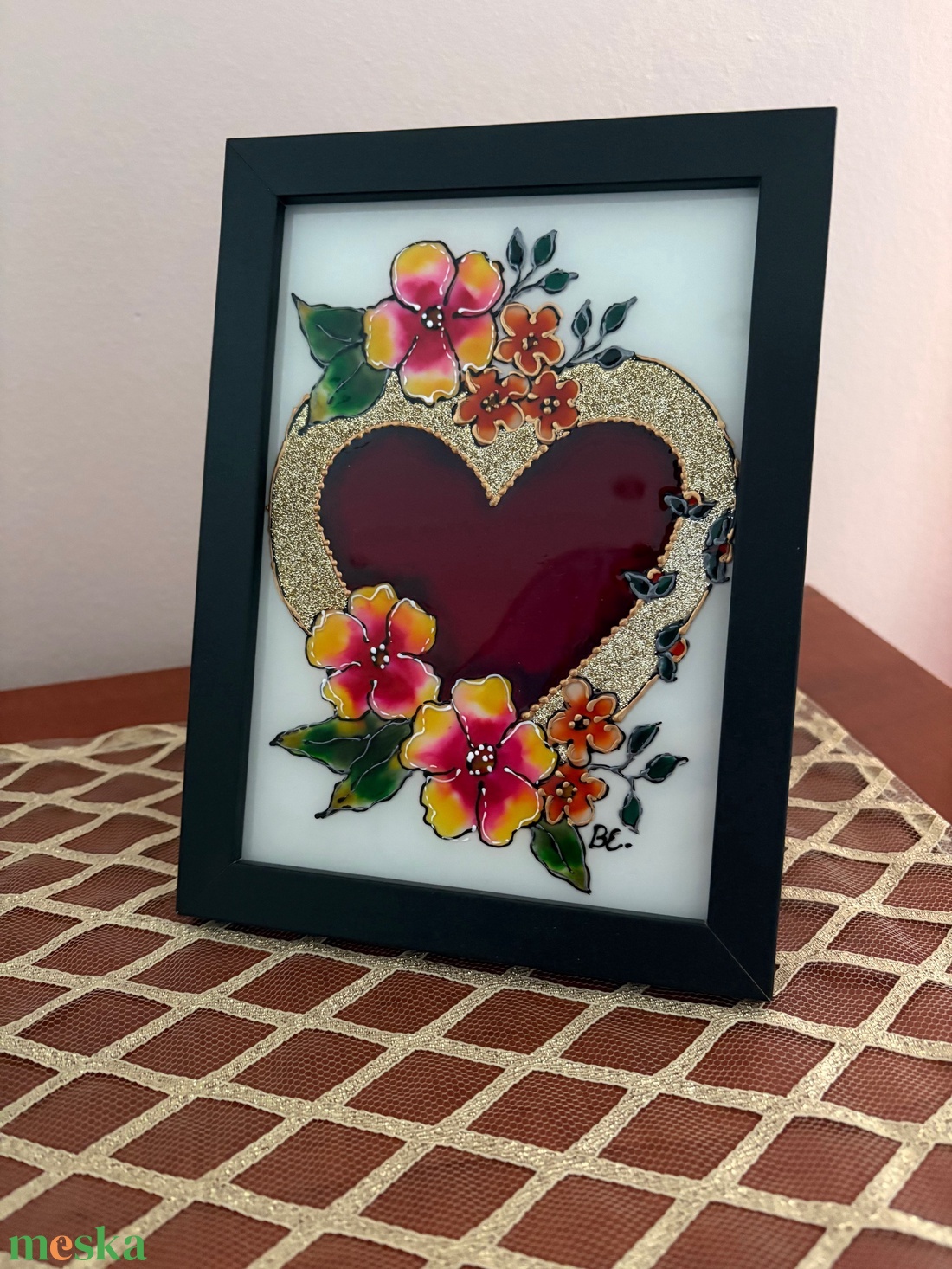 Üvegfestett keretes kép - művészet - festmény - üvegfestmény - Meska.hu